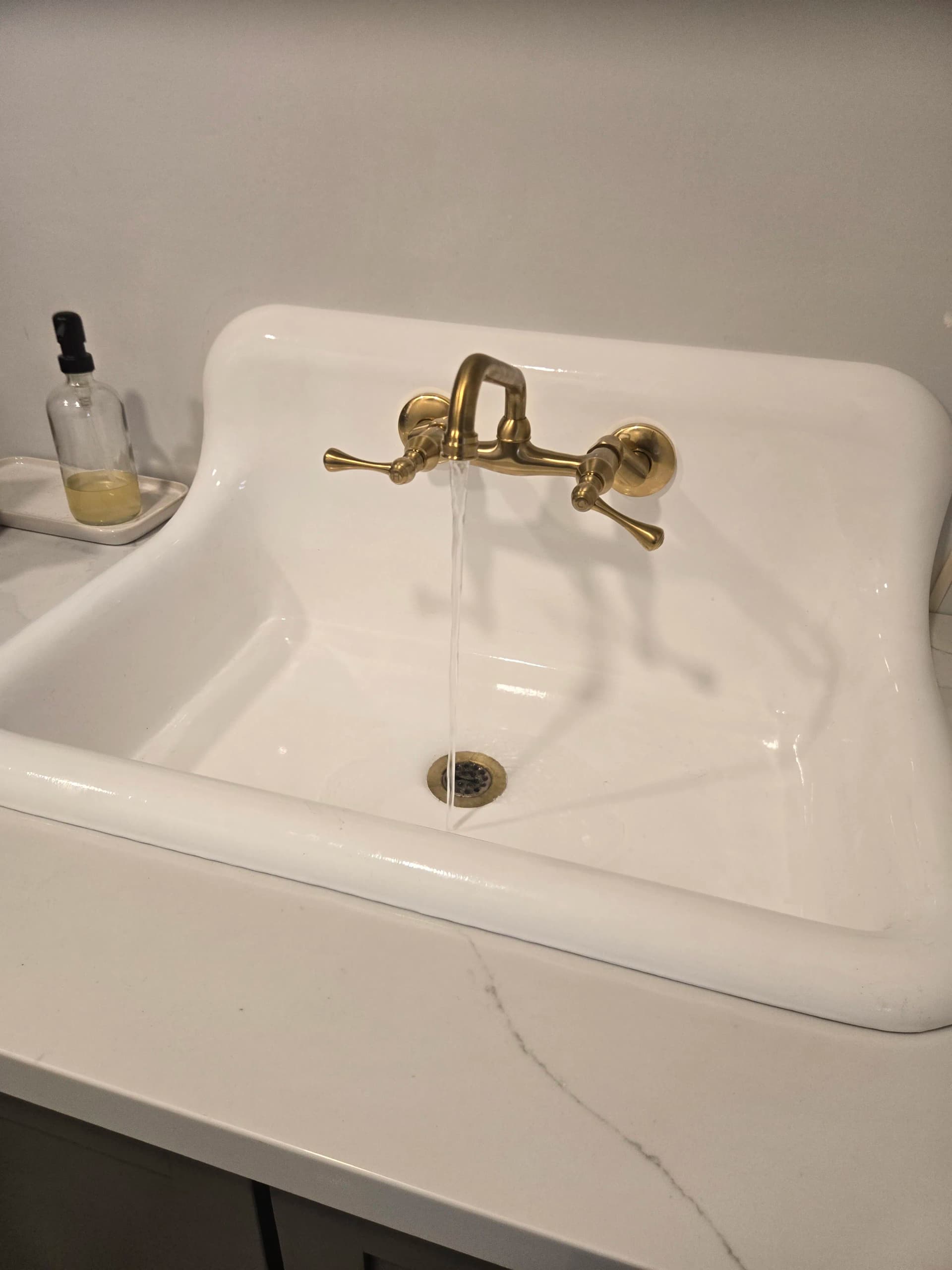 Faucet and Drain Install on a Restored Vintage Cast Iron Sink image